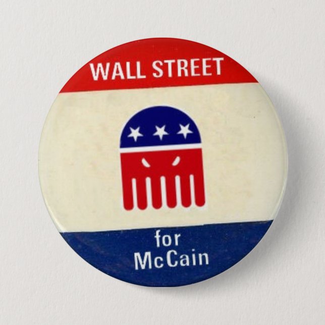 Wall Street for McCain Button (Front)