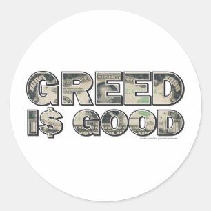 Wall Street/ Greed is Good Classic Round Sticker