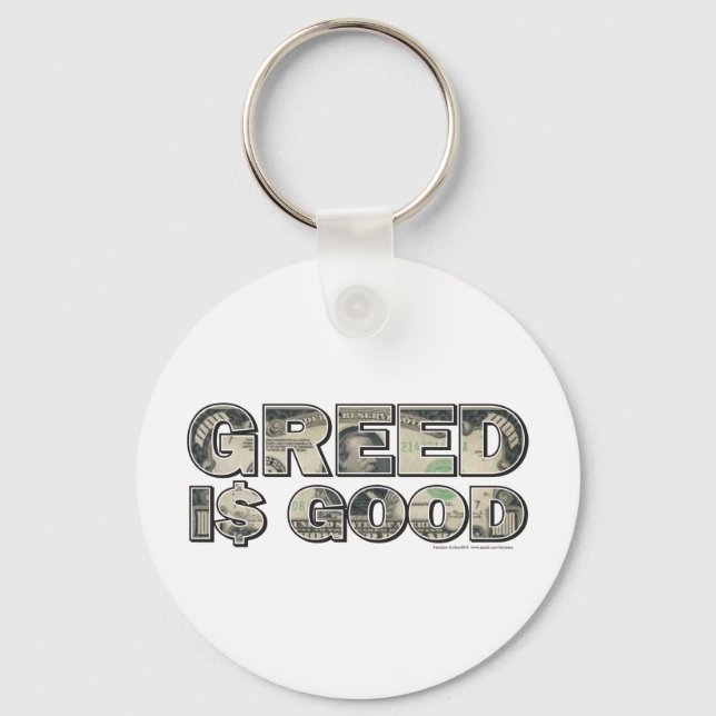 Wall Street/ Greed is Good Key Ring (Front)