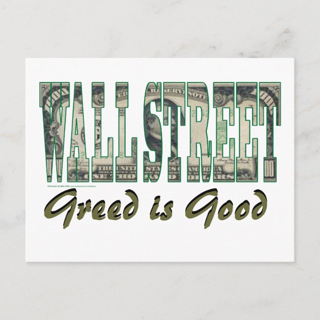 Wall Street/ Greed is Good Postcard (Front)