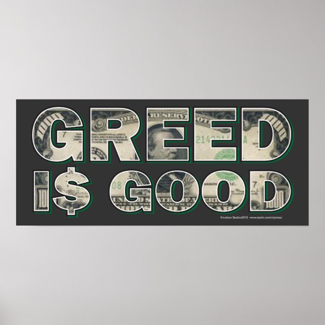 Wall Street/ Greed is Good Poster (Front)