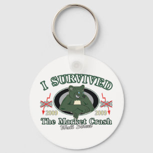 Wall-Street/I Survived the Market Crash Key Ring