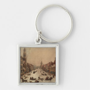 Wall Street in Winter Key Ring