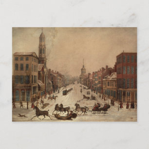 Wall Street in Winter Postcard
