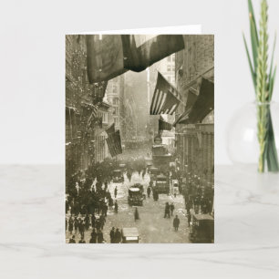 Wall Street Party, end of WW1, 1918 Card