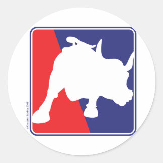 Wall Street Red White and Blue Bull Classic Round Sticker
