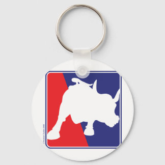 Wall Street Red White and Blue Bull Key Ring
