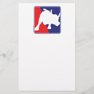 Wall Street Red White and Blue Bull Stationery