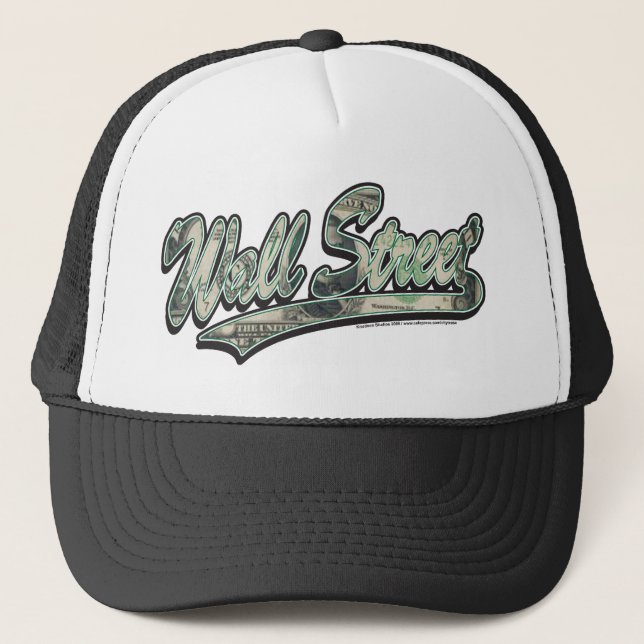 Wall-Street-Script-In-Bill Trucker Hat (Front)