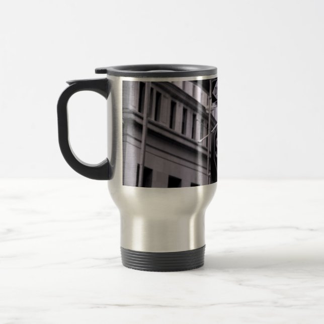 Wall Street travel mug (Left)