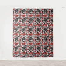 Wall tapestry, red and black customisable