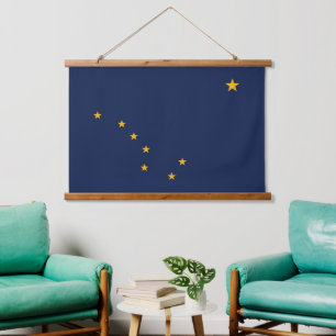 Wall tapestry with flag of Alaska, U.S.A.