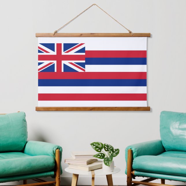 Wall tapestry with flag of Hawaii, U.S.A. (Living Room)