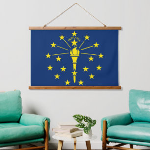 Wall tapestry with flag of Indiana, U.S.A.