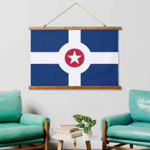 Wall tapestry with flag of Indianapolis, U.S.A.