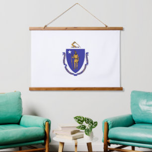 Wall tapestry with flag of Massachusetts, U.S.A.