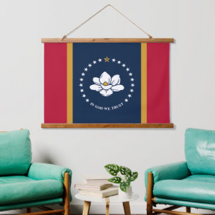 Wall Tapestry with flag of Mississippi State, USA