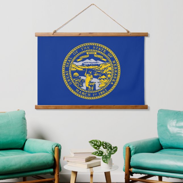 Wall tapestry with flag of Nebraska, U.S.A. (Living Room)