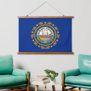 Wall tapestry with flag of New Hampshire, U.S.A.