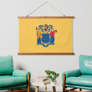 Wall tapestry with flag of New Jersey, U.S.A.