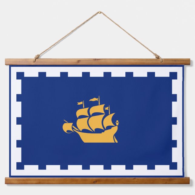 Wall Tapestry with flag of Quebec City, Canada (Front)
