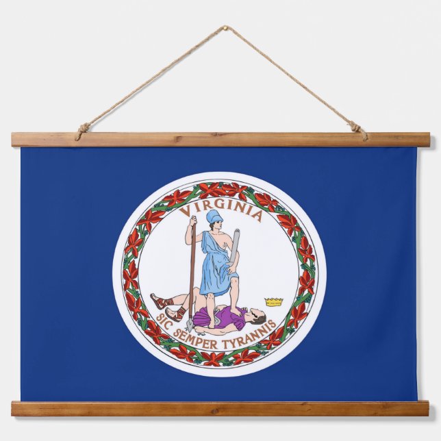 Wall Tapestry with flag of Virginia State, U.S.A. (Front)
