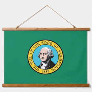 Wall Tapestry with flag of Washington, U.S.A.