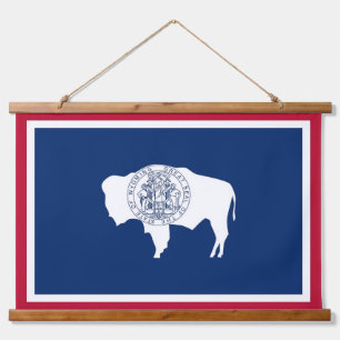 Wall Tapestry with flag of Wyoming, U.S.A.