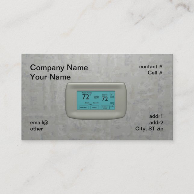 wall thermostat on cool business card (Front)