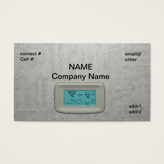 wall thermostat on heat business card