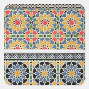 Wall tiles from the mihrab of the Mosque of Cheykh Square Sticker