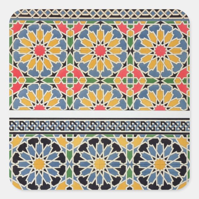 Wall tiles from the mihrab of the Mosque of Cheykh Square Sticker (Front)