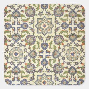 Wall tiles of Qasr Rodouan, from 'Arab Art as Seen Square Sticker
