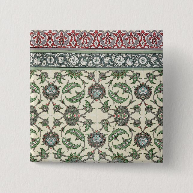 Wall tiles of the Mosque of Cheykhoun, from 'Arab 15 Cm Square Badge (Front)