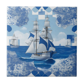 wall tiles, sea, sailing tile
