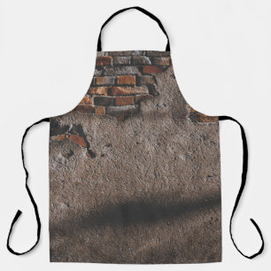 Wall with broken bricks apron