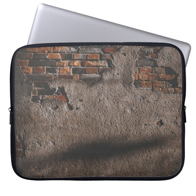 Wall with broken bricks laptop sleeve (Front)