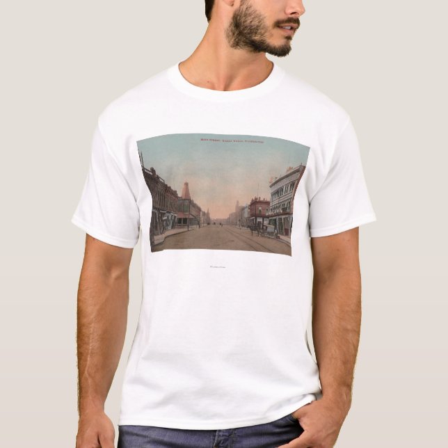 Walla Walla, WA - View of Main St. T-Shirt (Front)