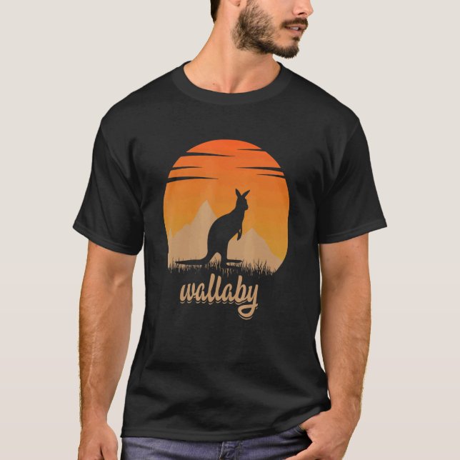 Wallaby Animal Hot In The Mounta In Nature T-Shirt (Front)