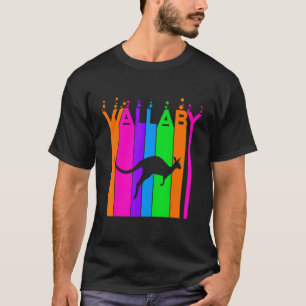 Wallaby Animal Rainbow Bubble With Silhouette T-Shirt