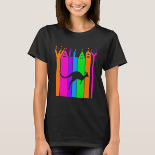 Wallaby Animal Rainbow Bubble With Silhouette T-Shirt