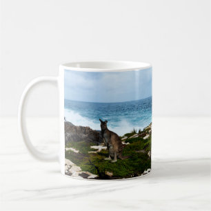 Wallaby On Seaside Rocks, Coffee Mug