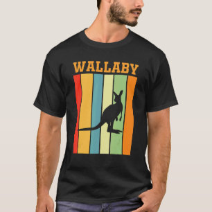Wallaby Shadow Silhouette In Retro Colours T-Shirt