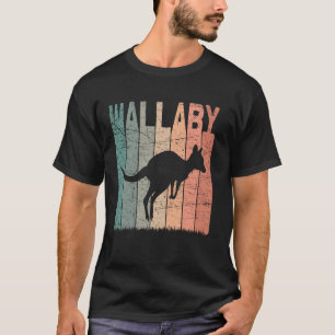 Wallaby Vintage Kangaroo Wallaby Zoology Retro T-Shirt