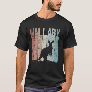 Wallaby Vintage Kangaroo Wallaby Zoology Retro T-Shirt