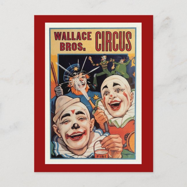 Wallace Bros. Vintage Circus Postcard (Front)