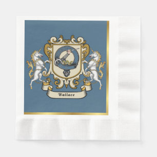 Wallace Clan Badge Blue Personalised Napkin