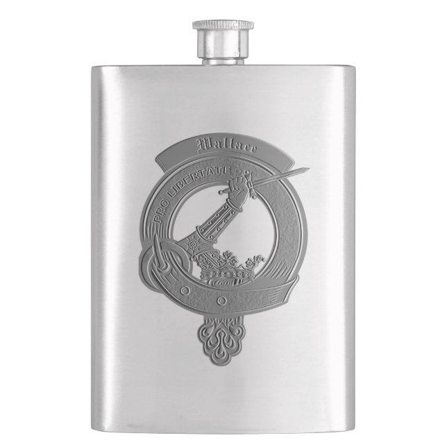 Wallace Clan Badge Embossed Flask (Front)