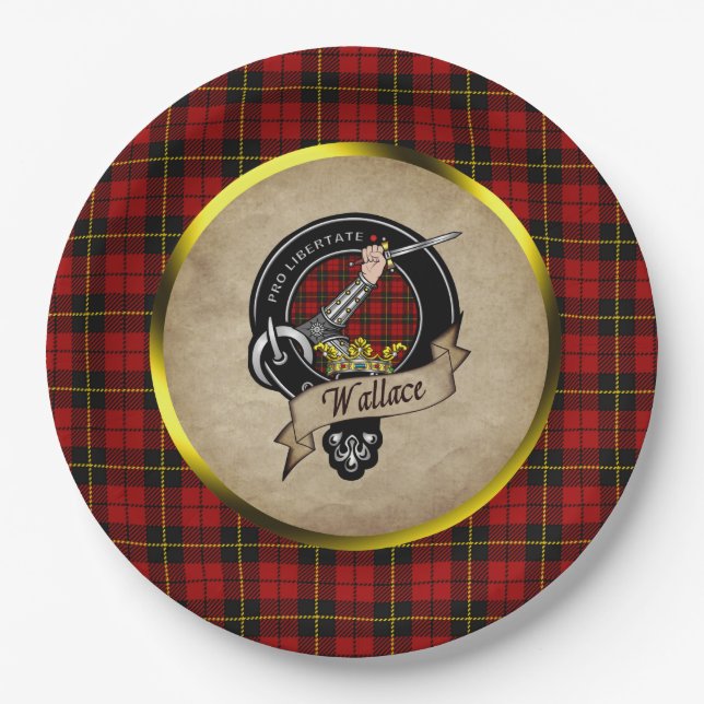 Wallace Clan Badge Paper Plate (Front)