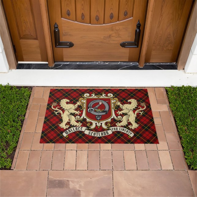 Wallace Clan Badge & Tartan  Doormat (Outdoor)